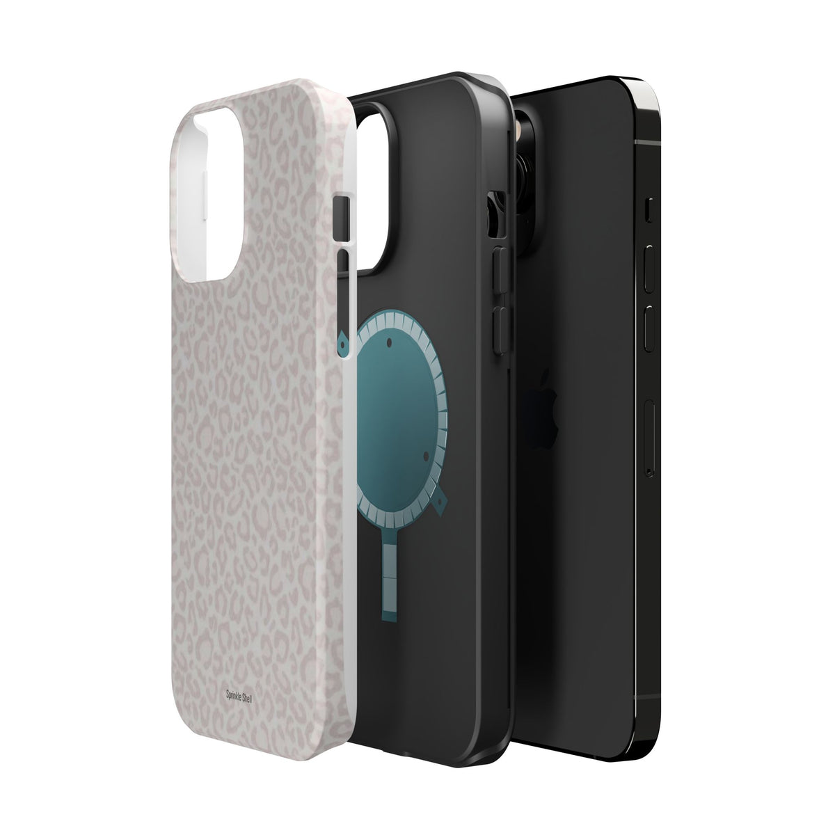 MagSafe white cheetah print case