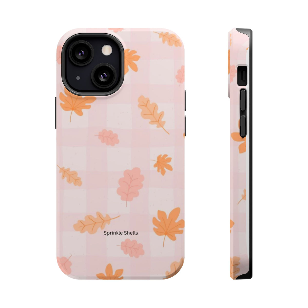 MagSafe pink plaid fall case