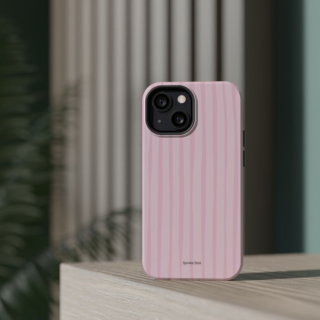 MagSafe pink uneven lines case