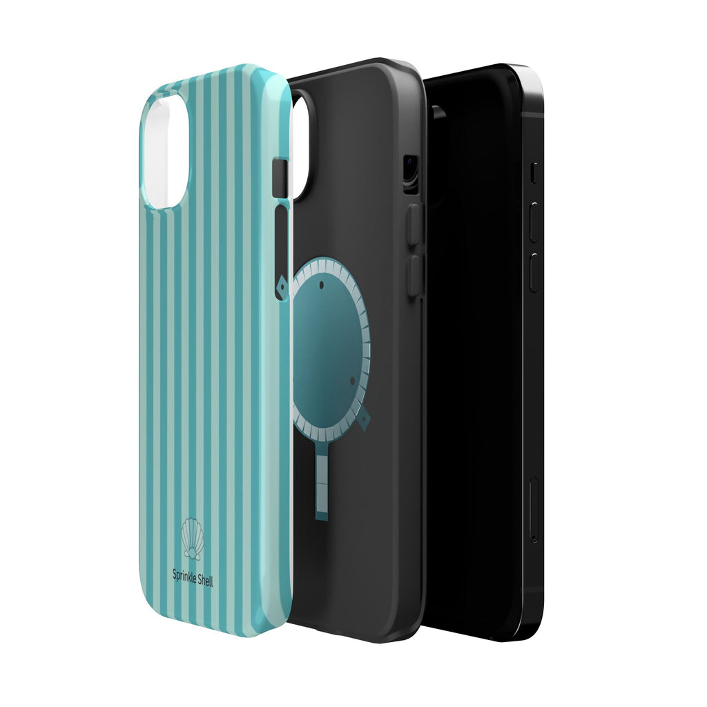 MagSafe teal striped case