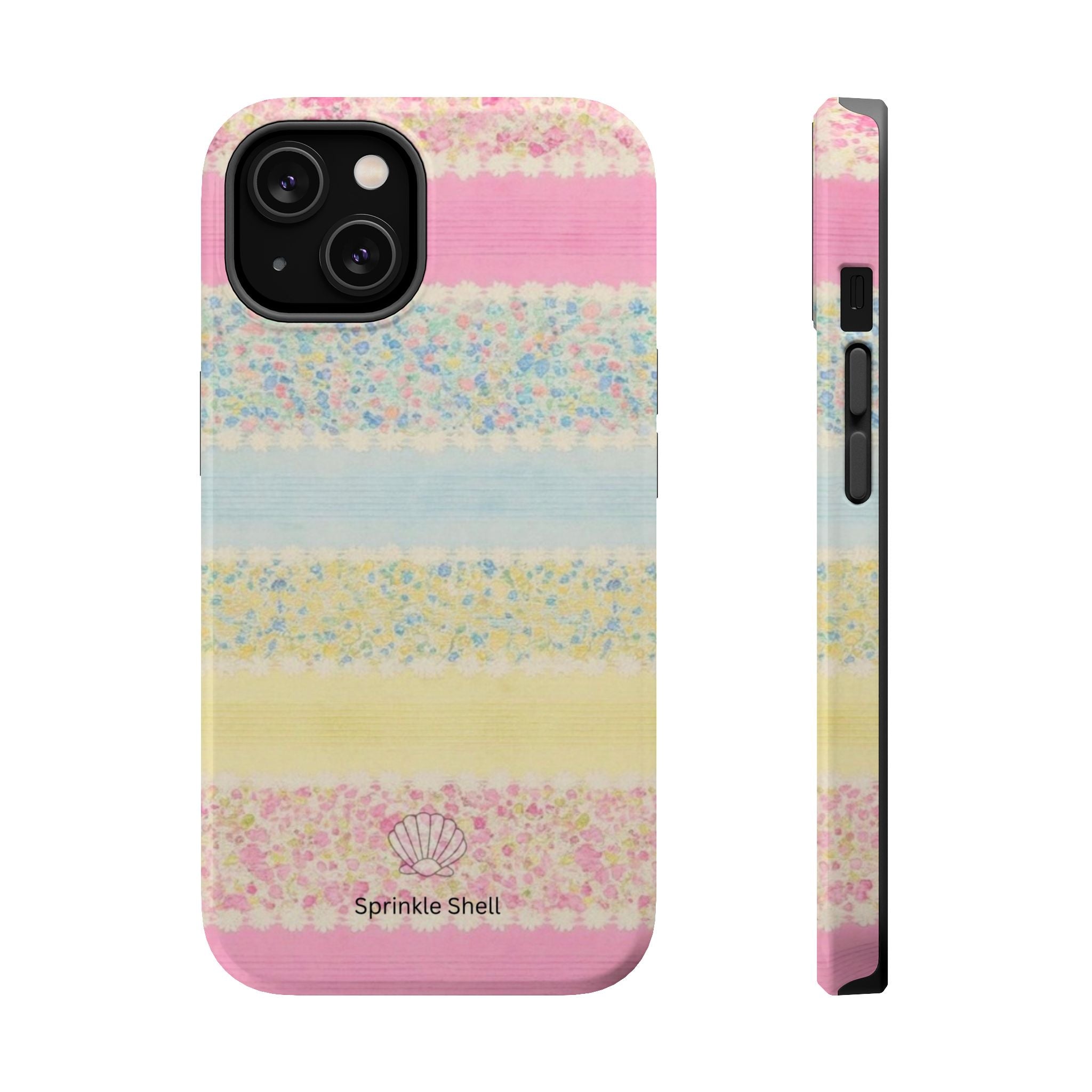 MagSafe pastel floral striped case