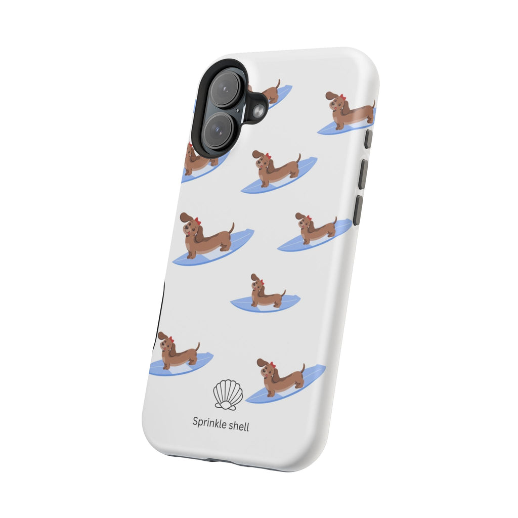 MagSafe surfing dachsund phone case