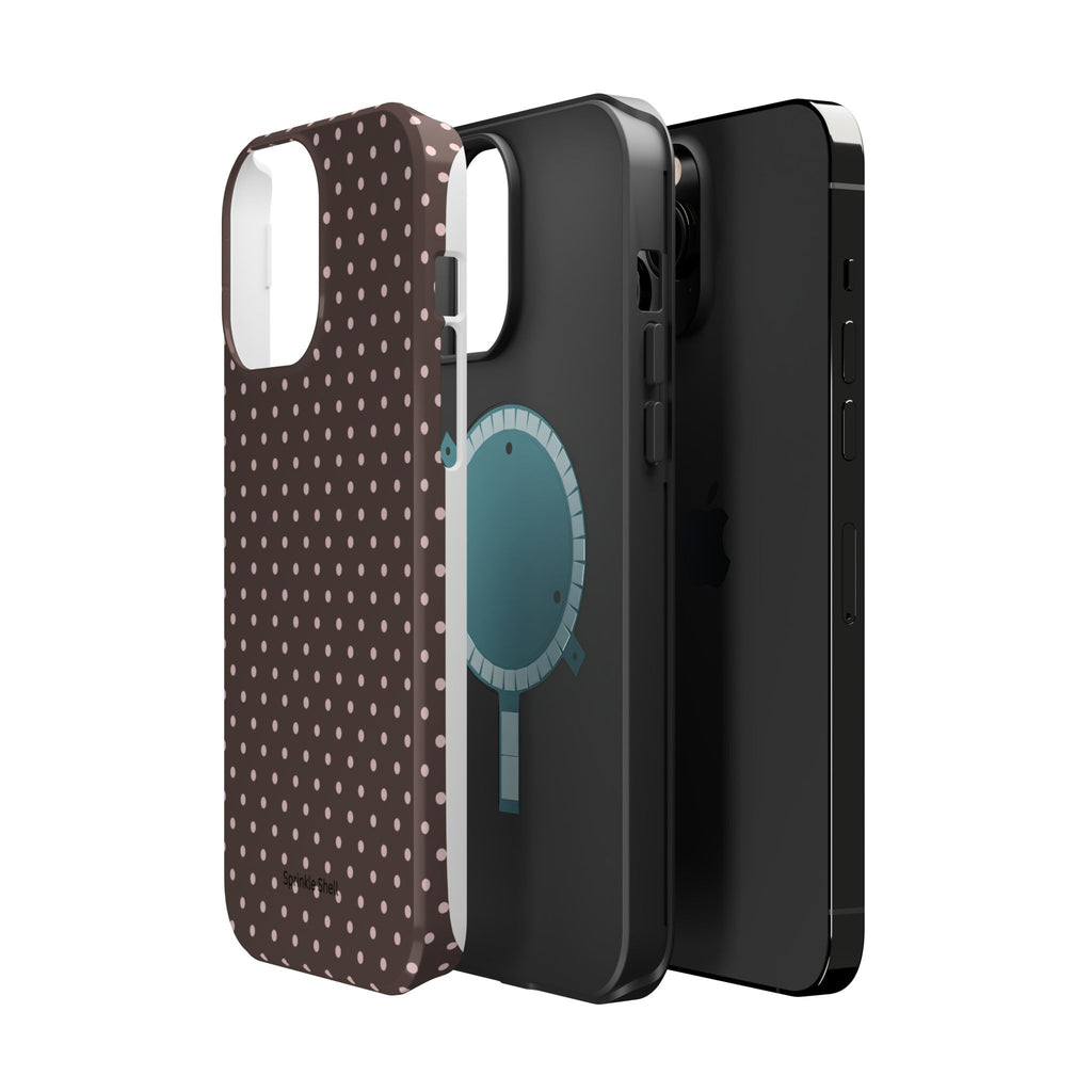MagSafe Brown And Pink Polkadot Iphone Case