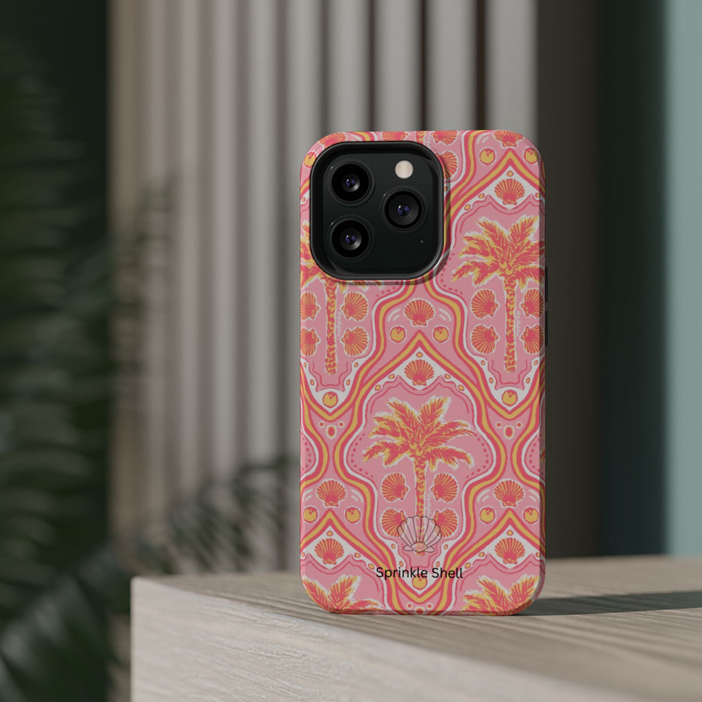 MagSafe pink pink summer palm tree case