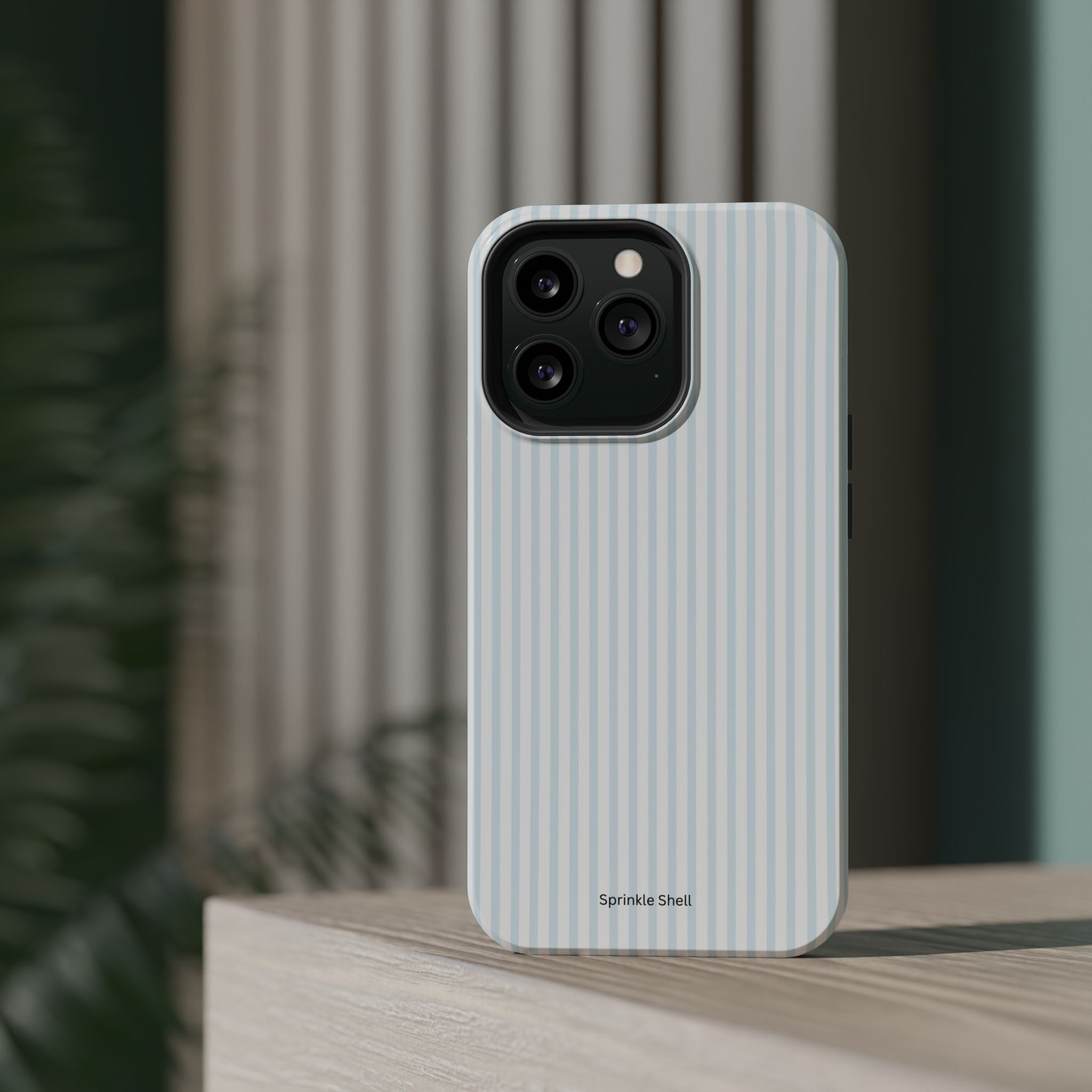 MagSafe light blue stripes iphone case