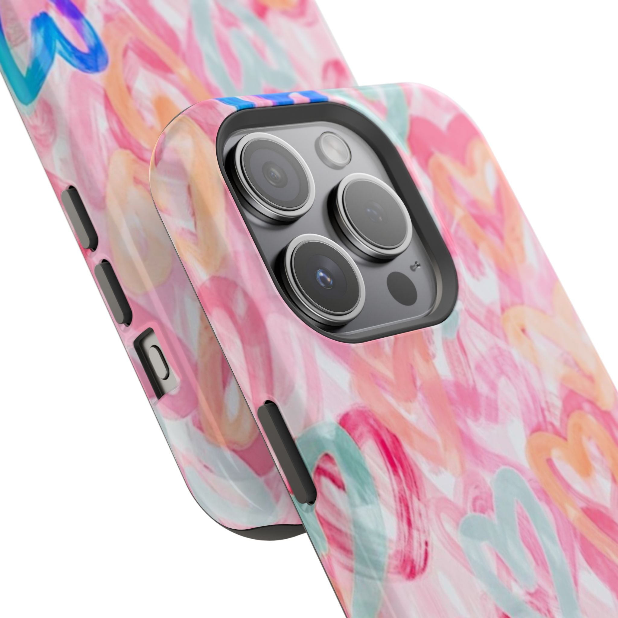 MagSafe rainbow hearts case