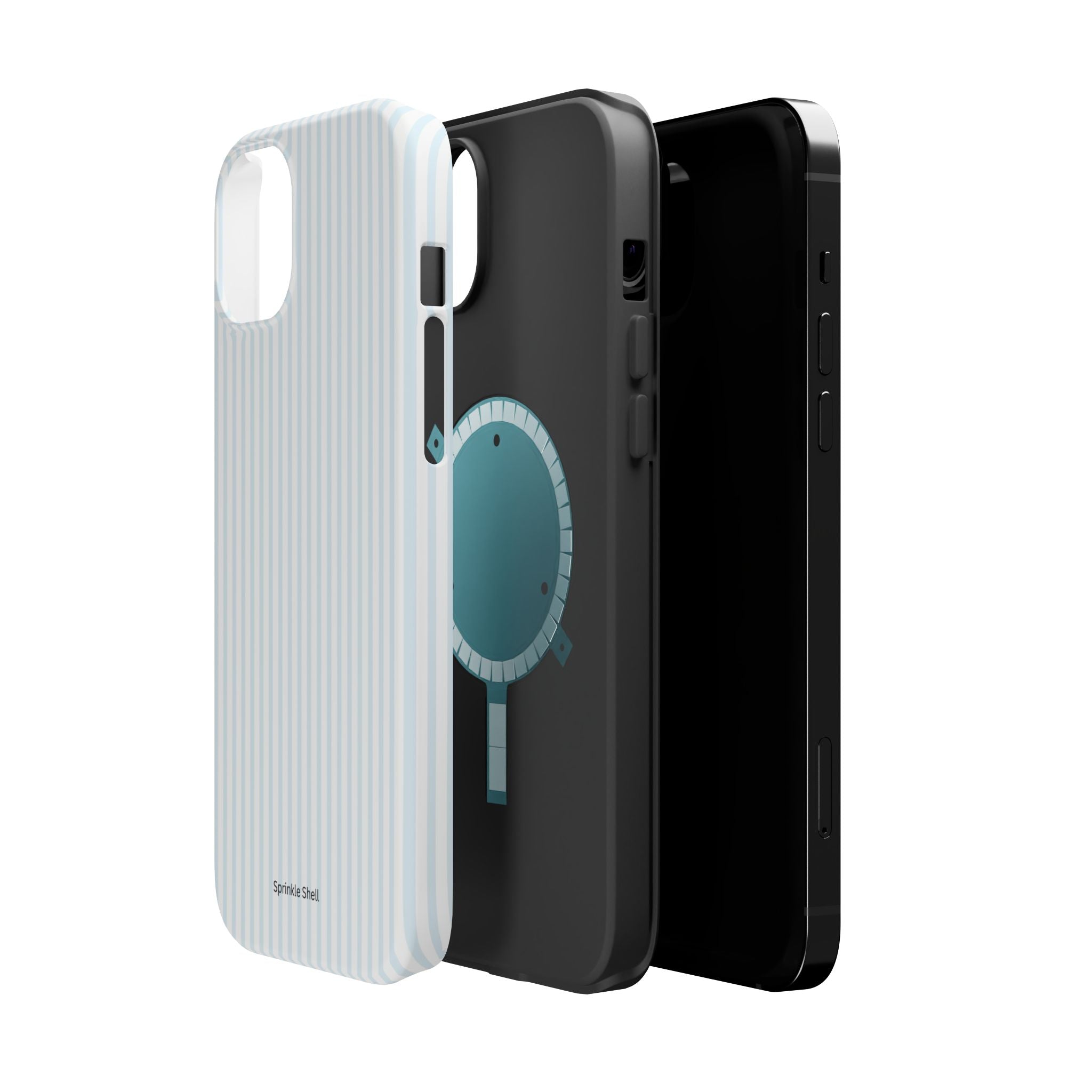 MagSafe light blue stripes iphone case