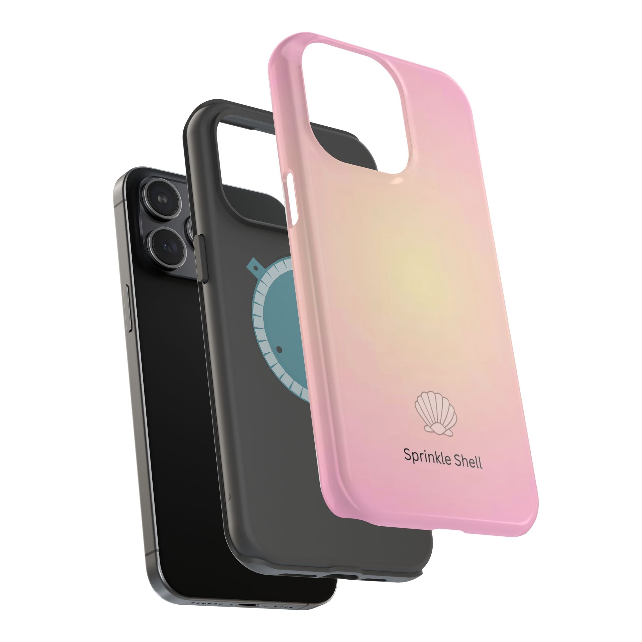 MagSafe light pink and yellow aura case