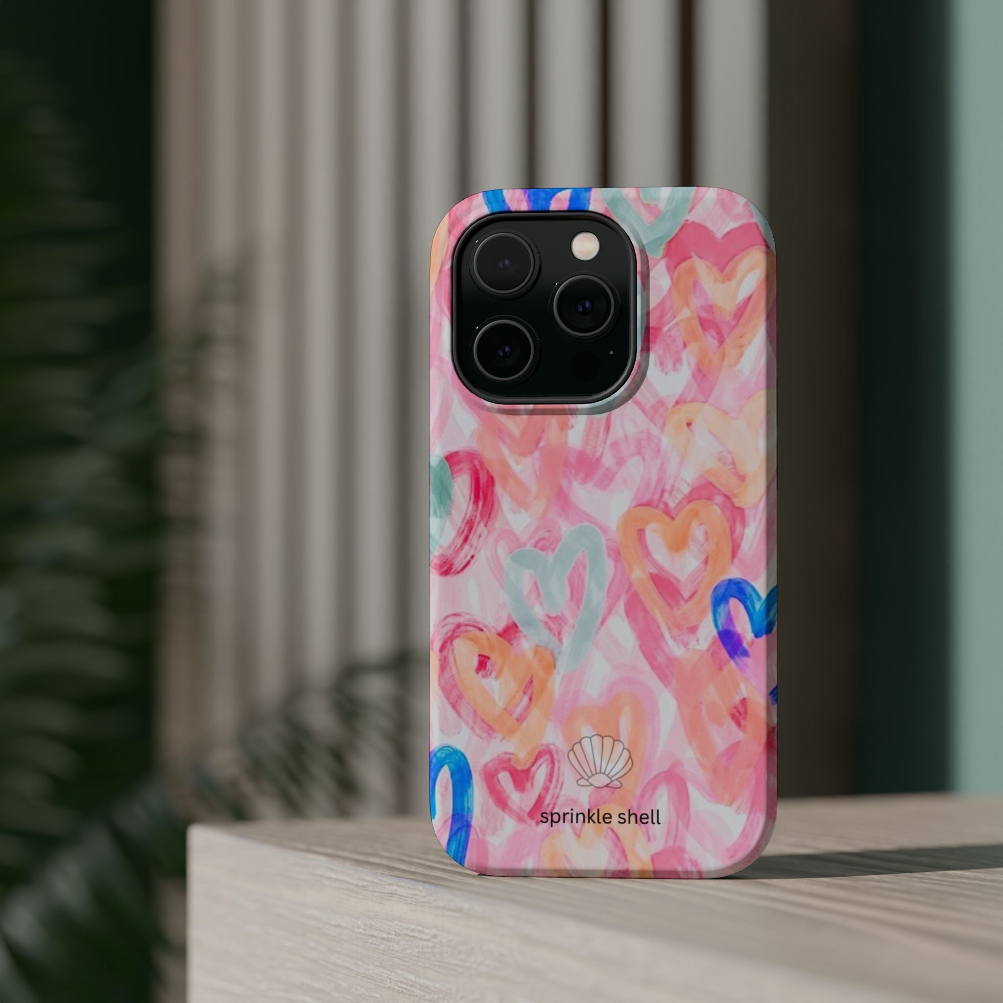 MagSafe rainbow hearts case