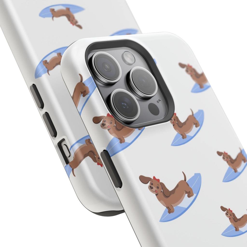 MagSafe surfing dachsund phone case