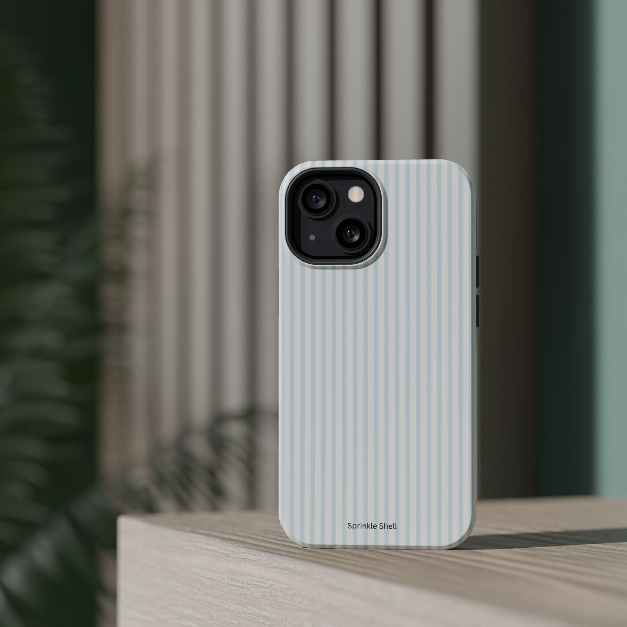 MagSafe light blue stripes iphone case