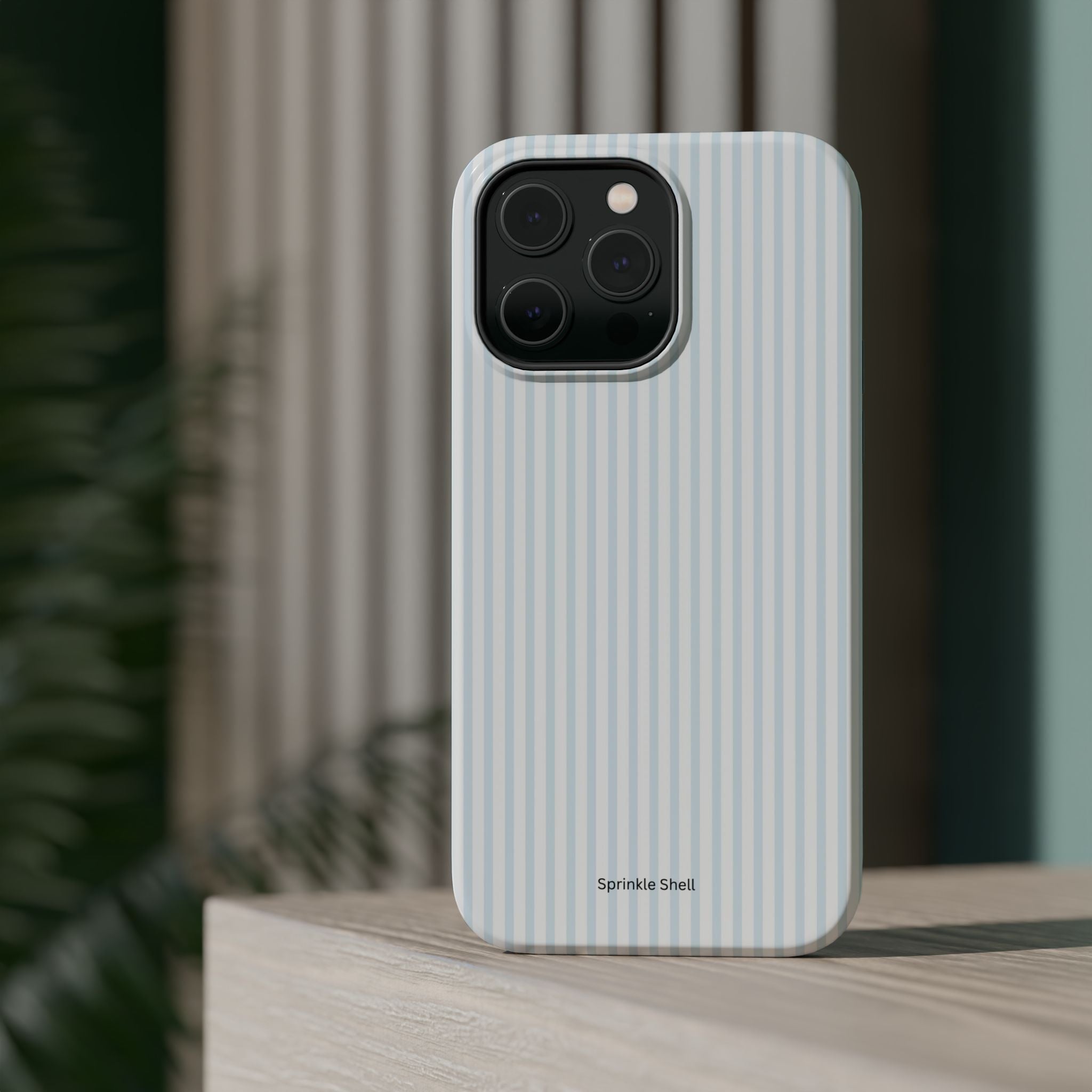 MagSafe light blue stripes iphone case
