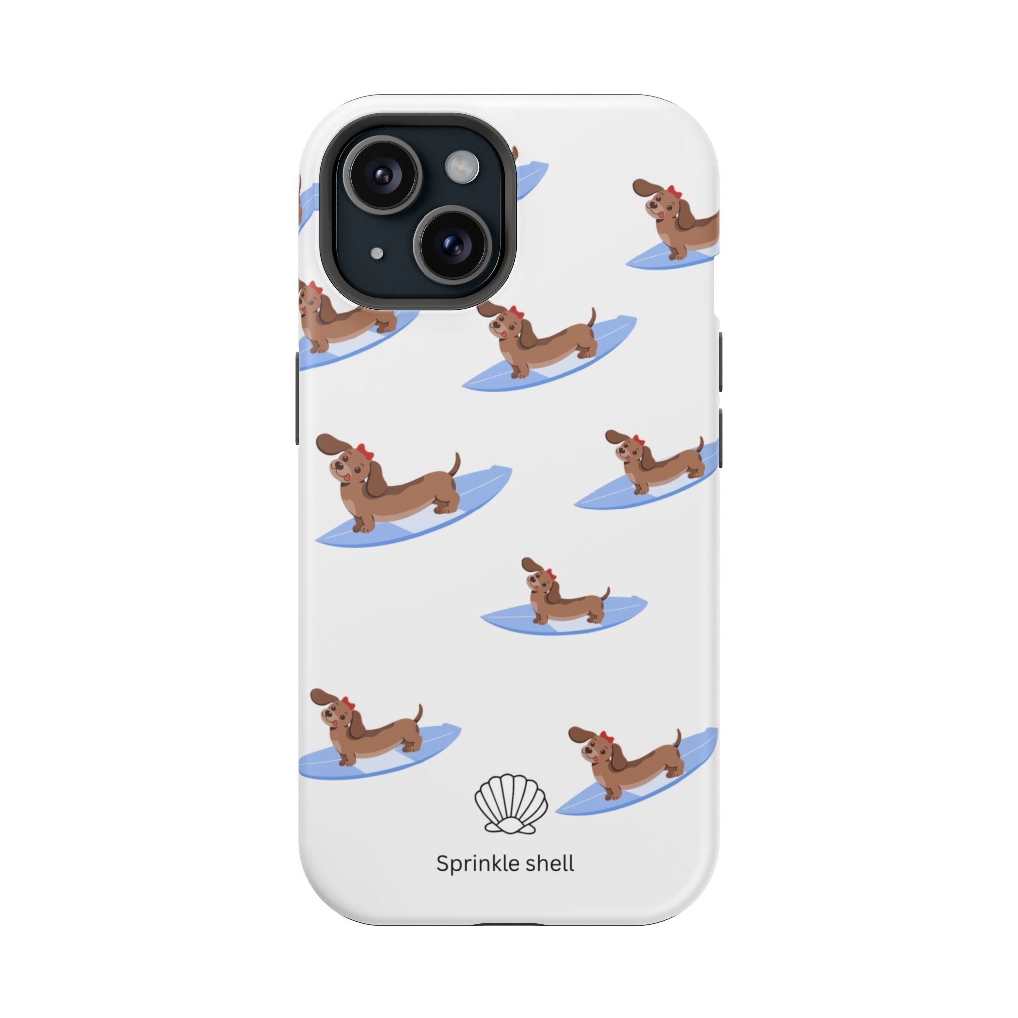 MagSafe surfing dachsund phone case