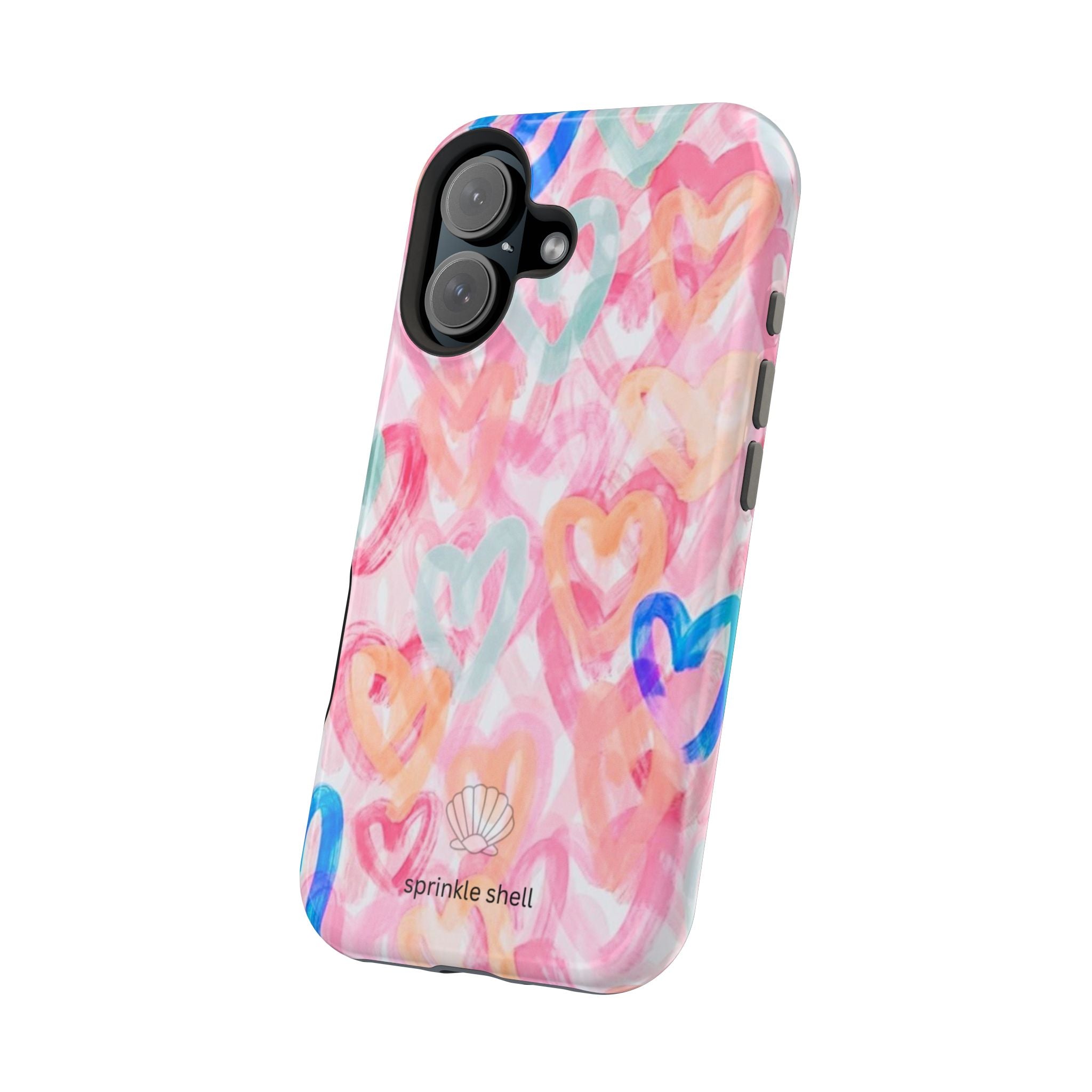 MagSafe rainbow hearts case