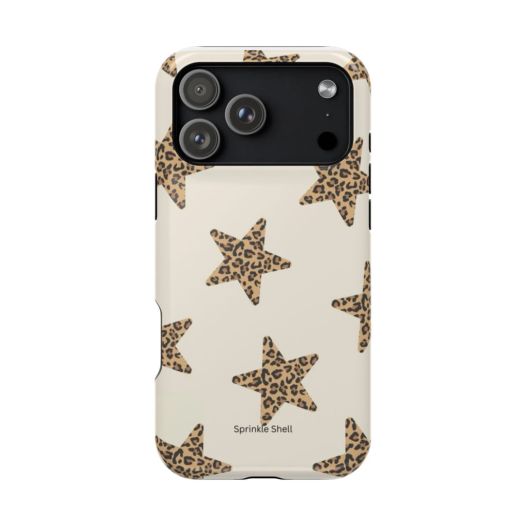 MagSafe Cheetah Print Stars iPhone Case