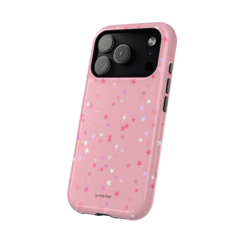 MagSafe pink multicolor stars case