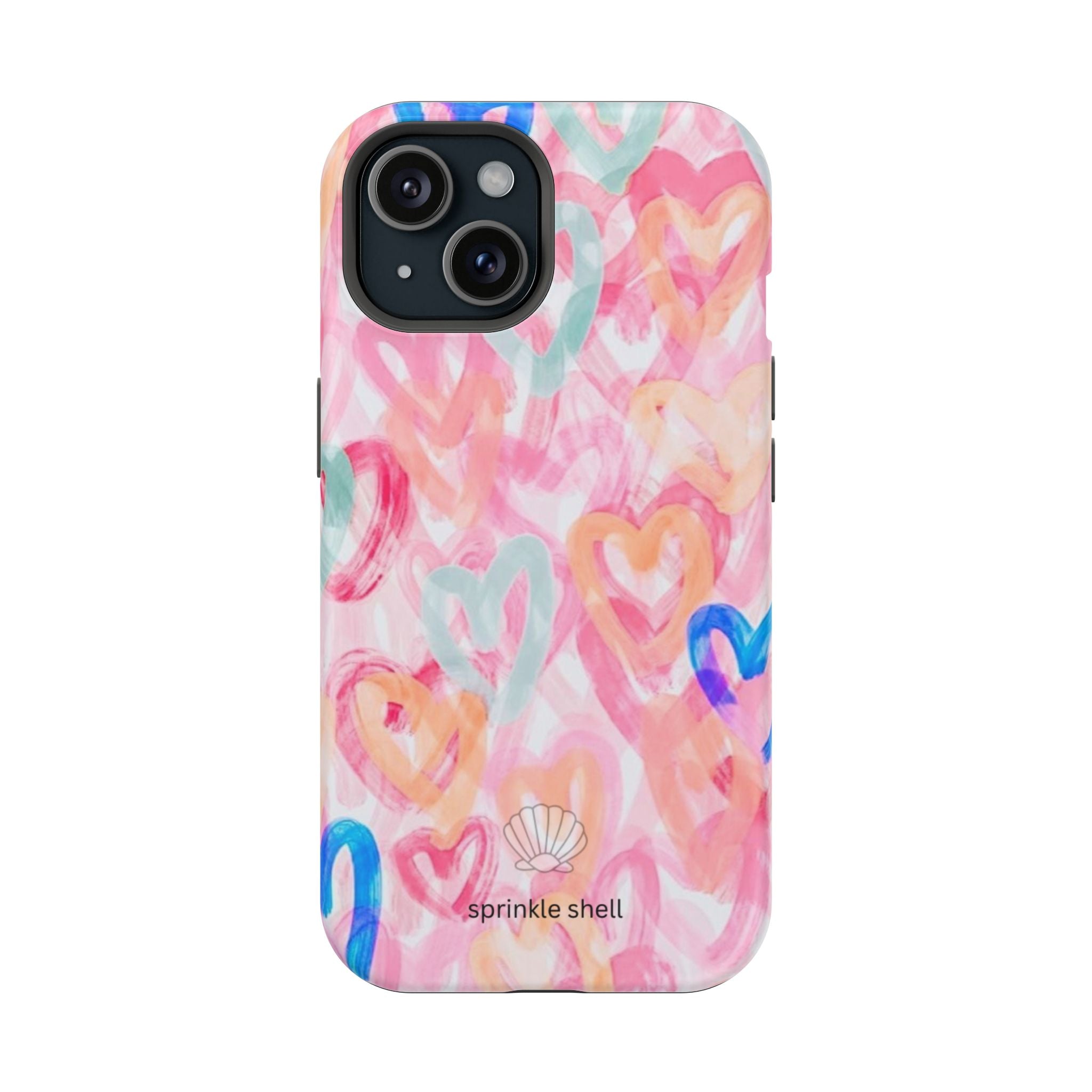 MagSafe rainbow hearts case