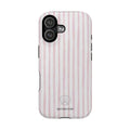 MagSafe pink and white striped case