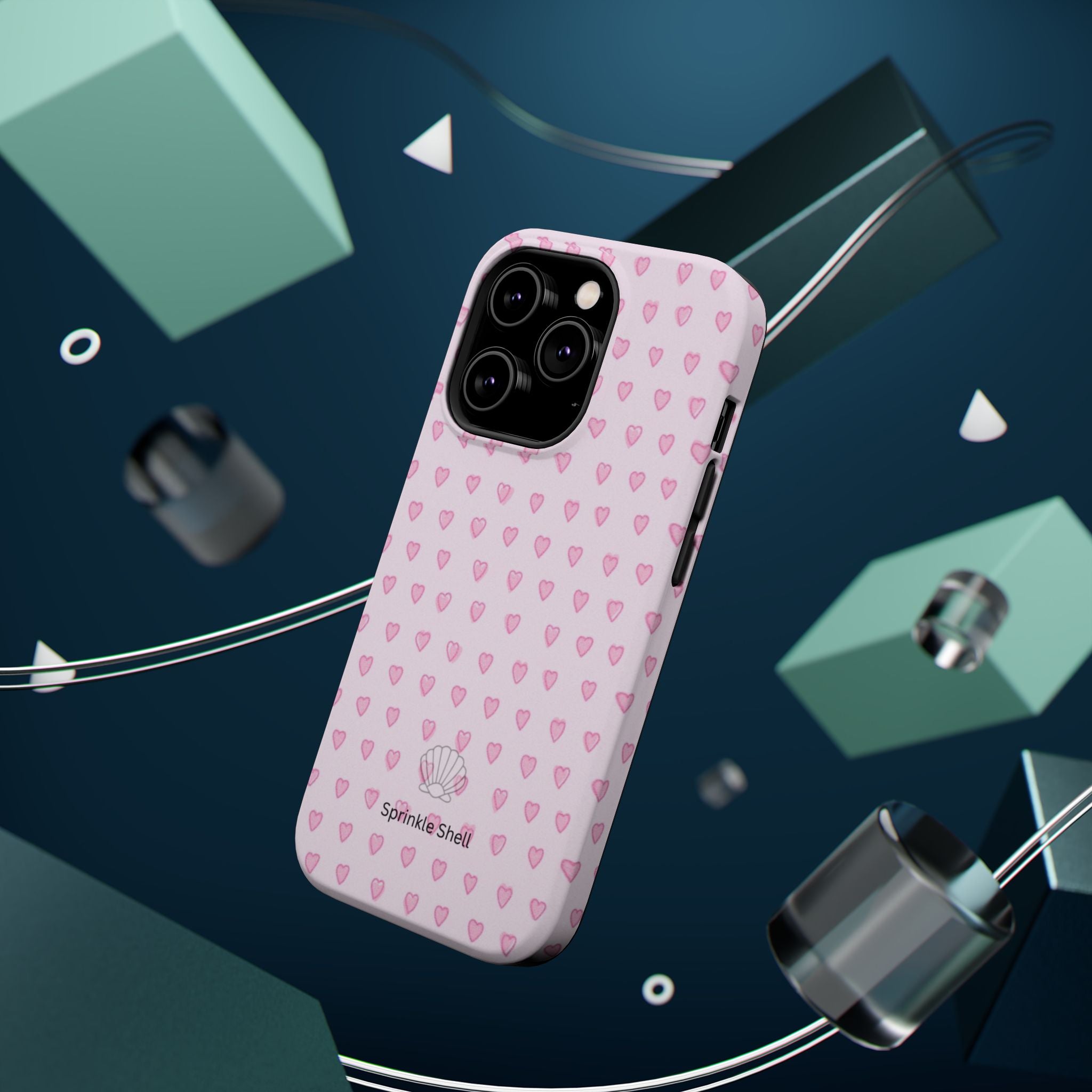 MagSafe pink hearts case