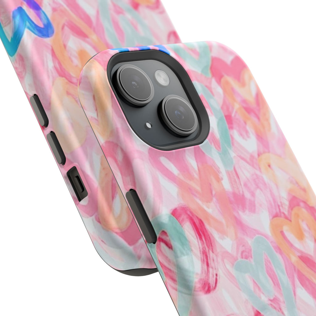 MagSafe rainbow hearts case
