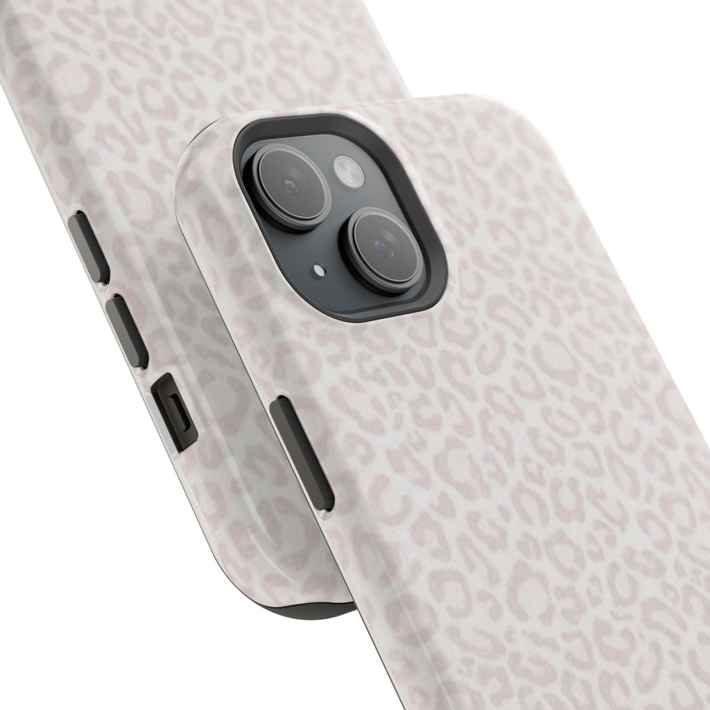 MagSafe white cheetah print case