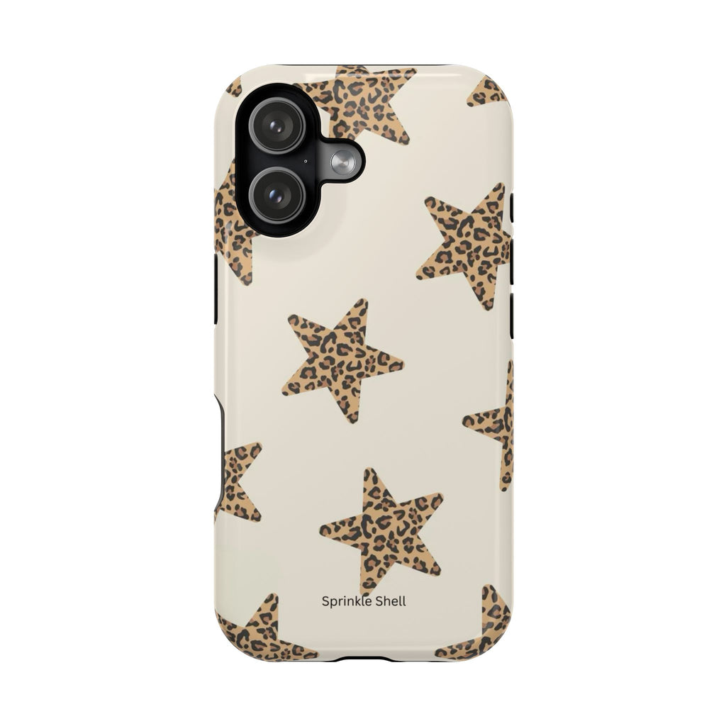 MagSafe Cheetah Print Stars iPhone Case