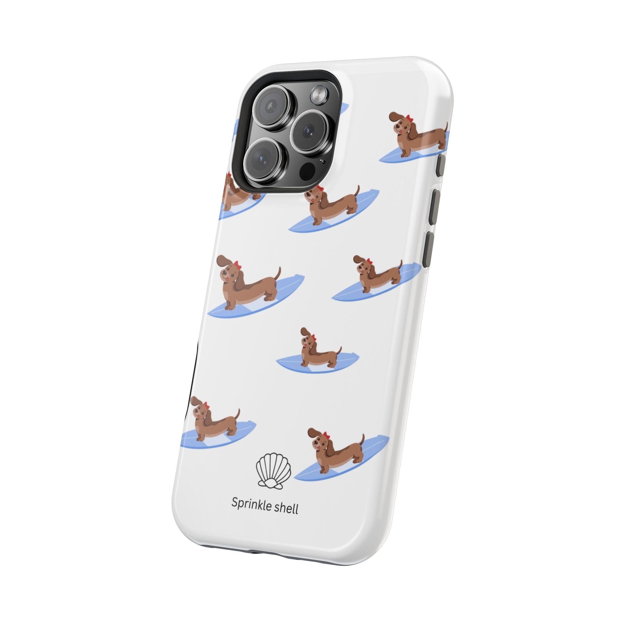 MagSafe surfing dachsund phone case