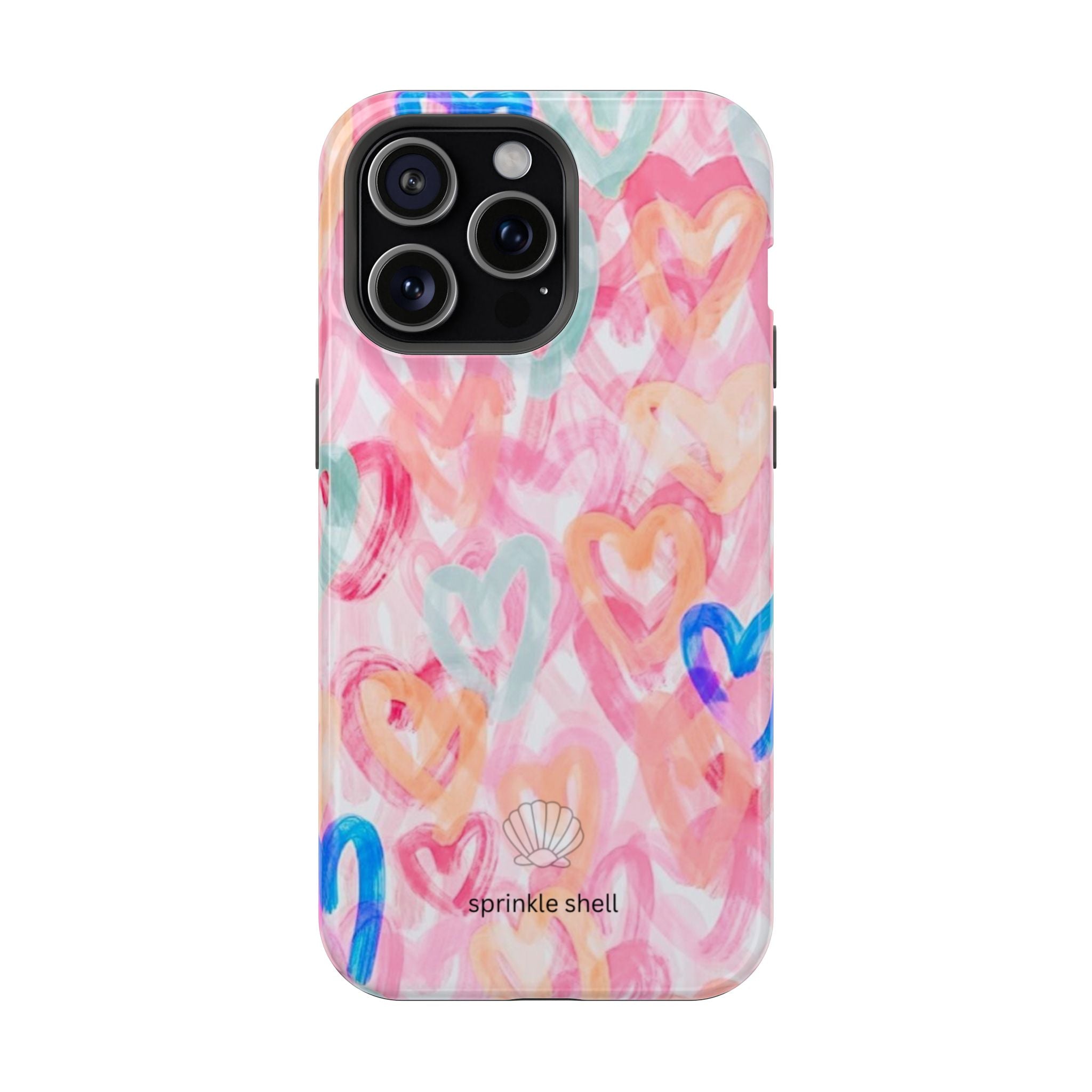 MagSafe rainbow hearts case