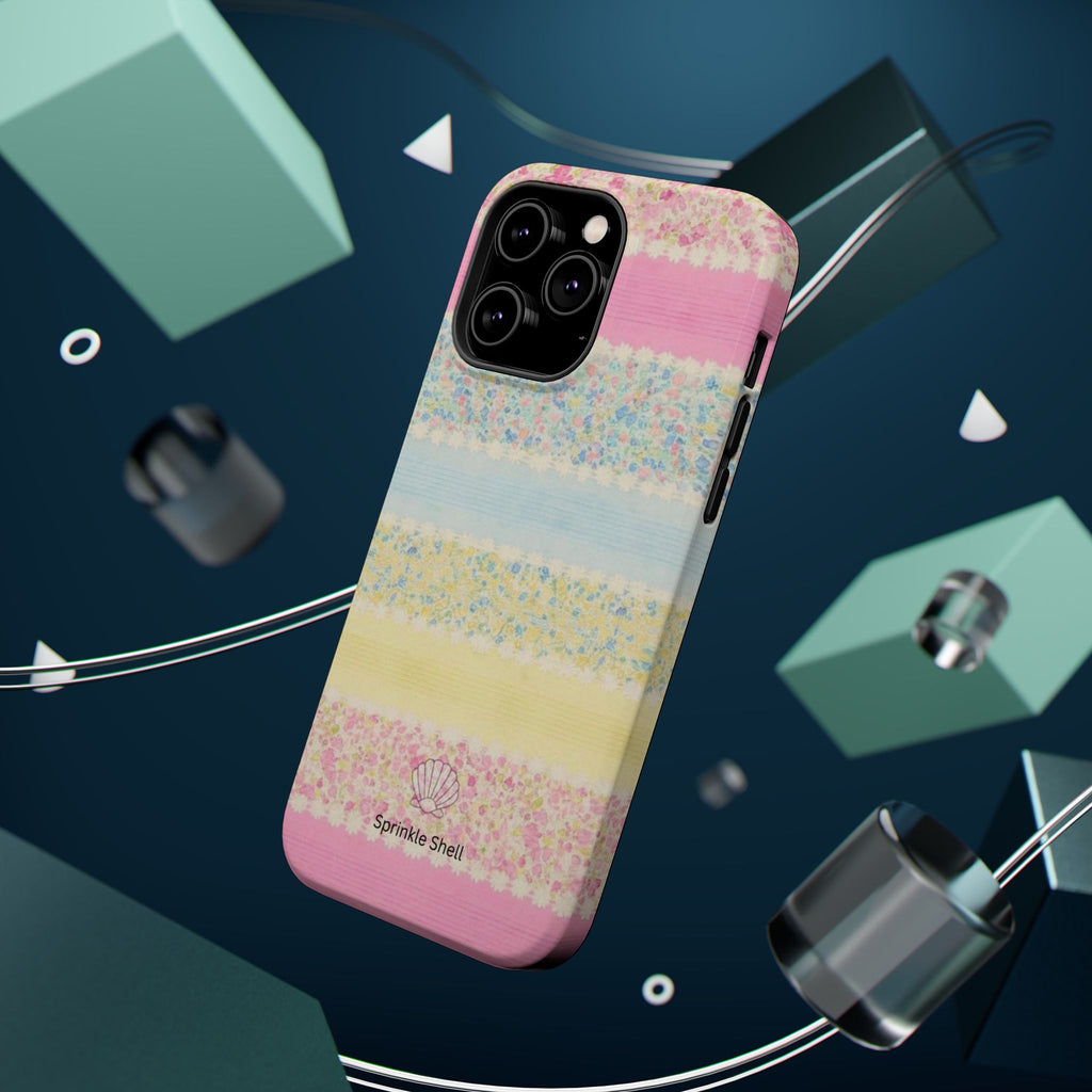 MagSafe pastel floral striped case