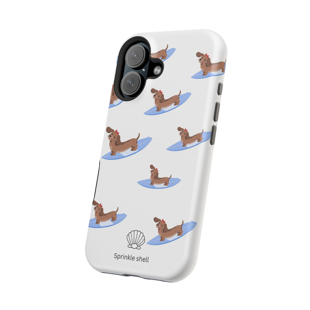 MagSafe surfing dachsund phone case