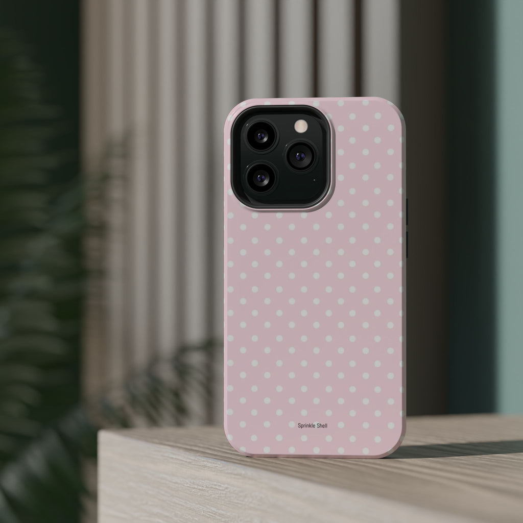 MagSafe light pink polka dots case
