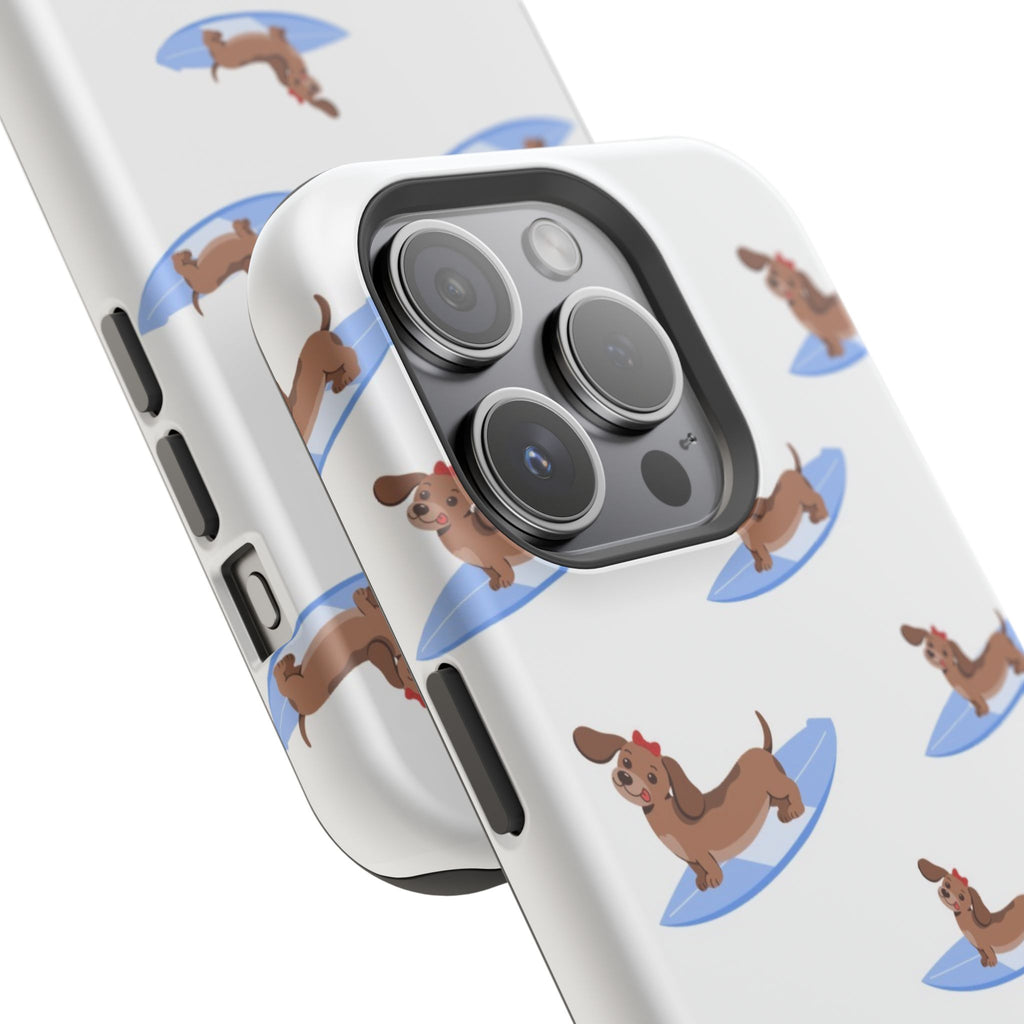MagSafe surfing dachsund phone case