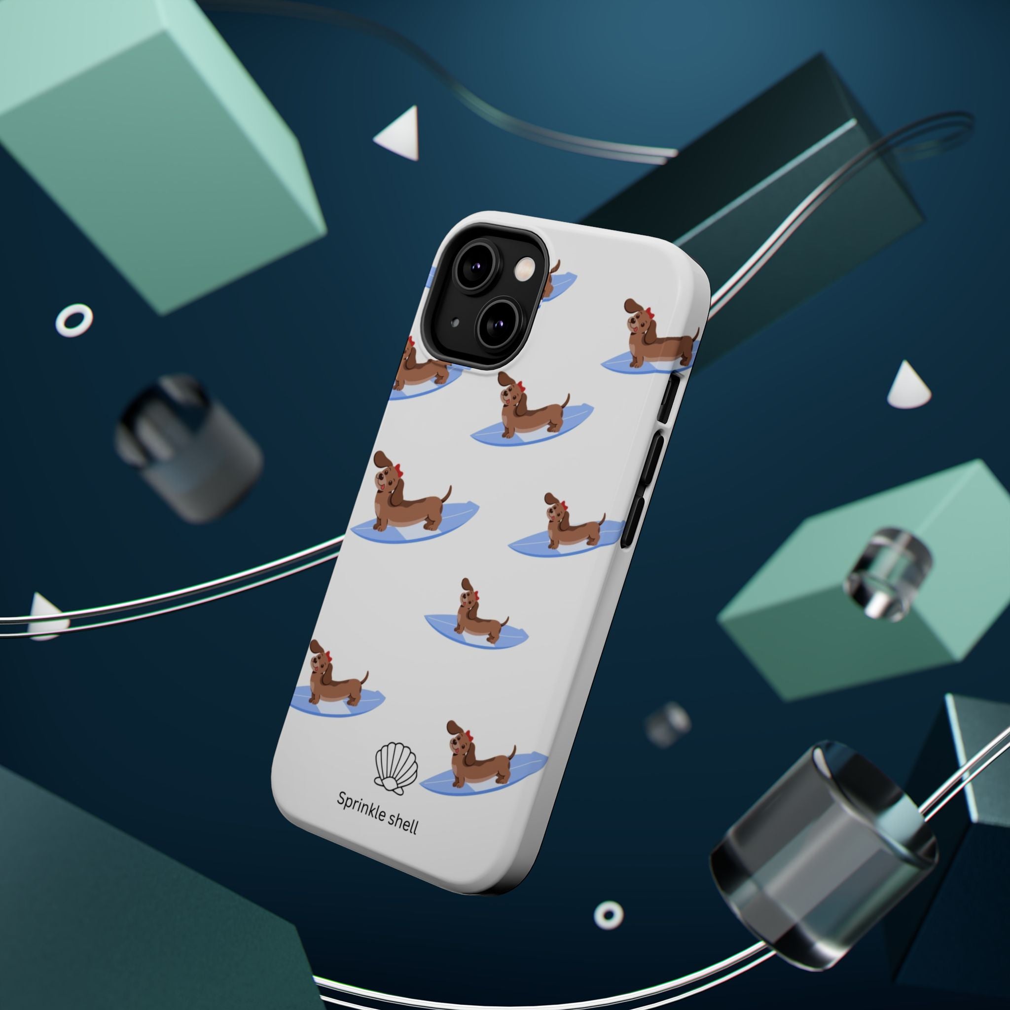 MagSafe surfing dachsund phone case
