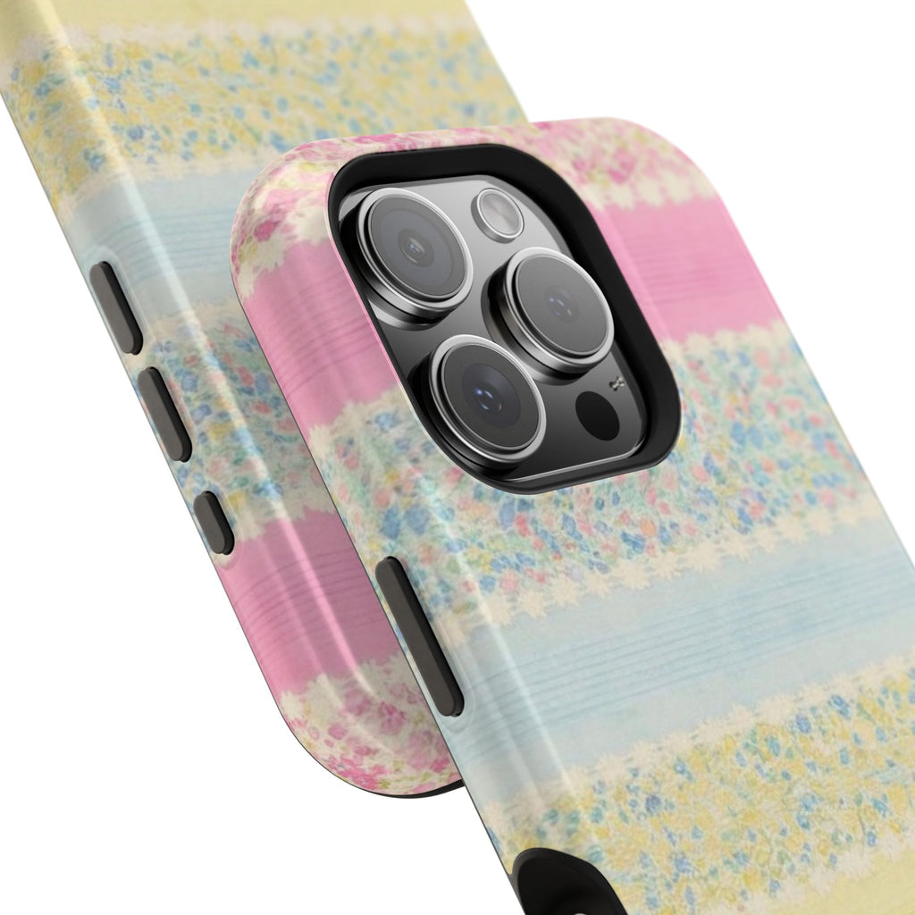 MagSafe pastel floral striped case