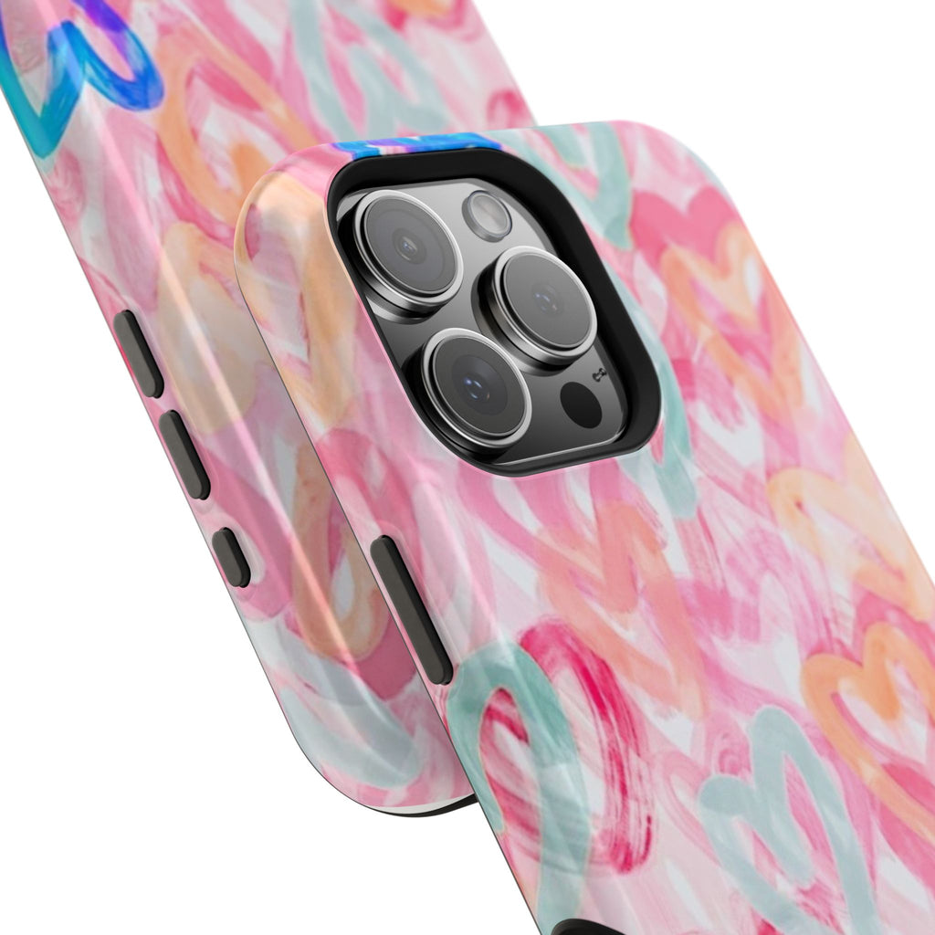 MagSafe rainbow hearts case
