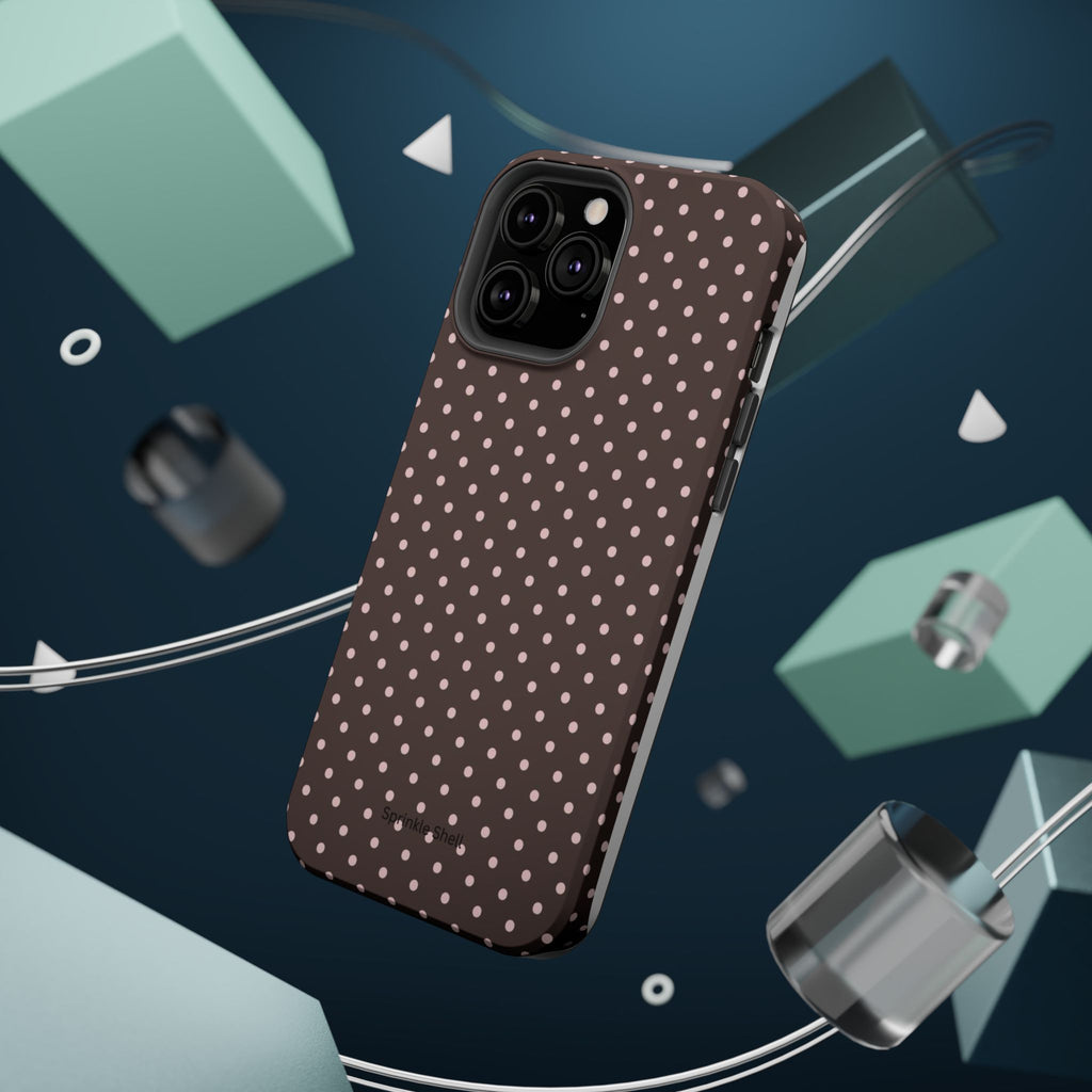 MagSafe Brown And Pink Polkadot Iphone Case