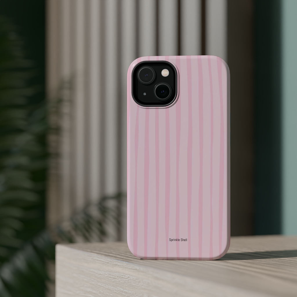 MagSafe pink uneven lines case