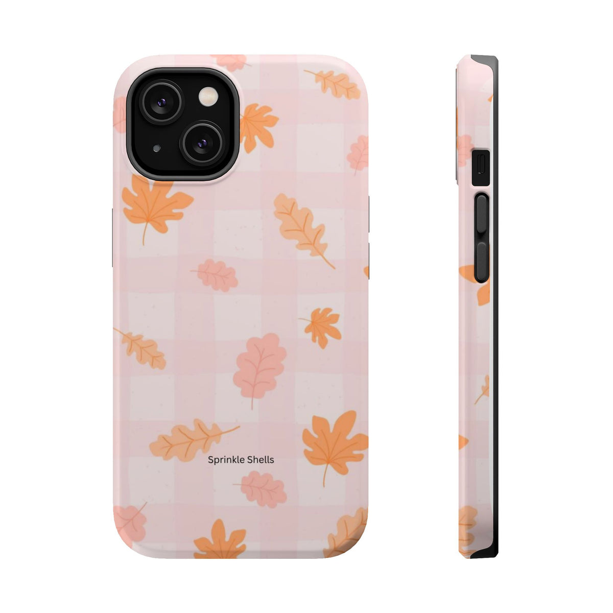 MagSafe pink plaid fall case