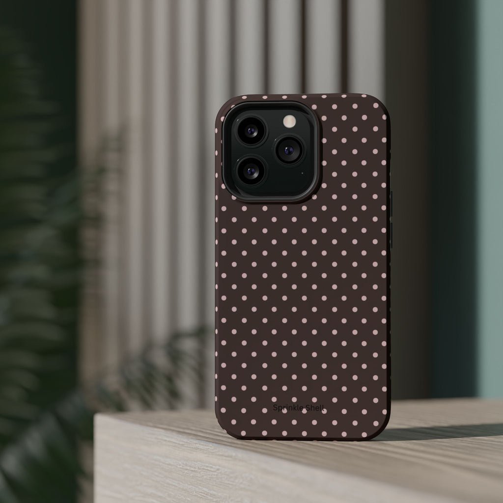 MagSafe Brown And Pink Polkadot Iphone Case