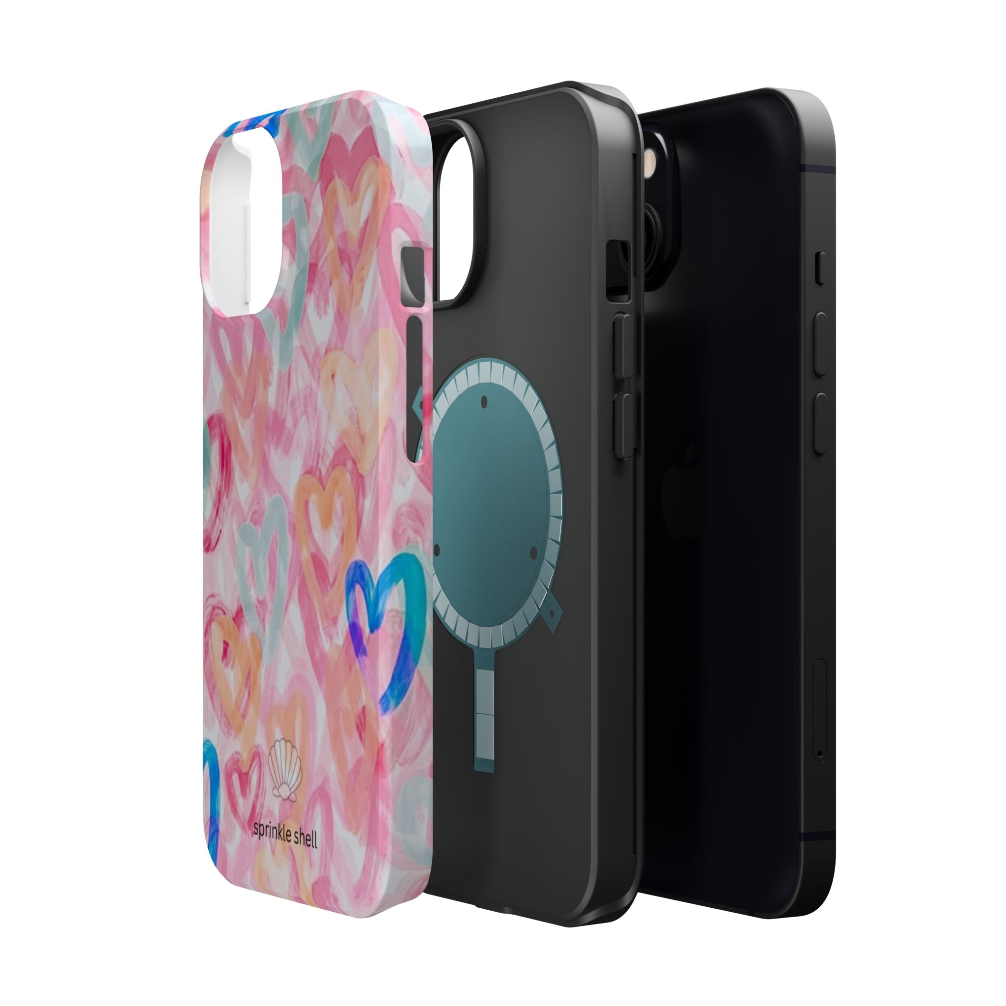 MagSafe rainbow hearts case