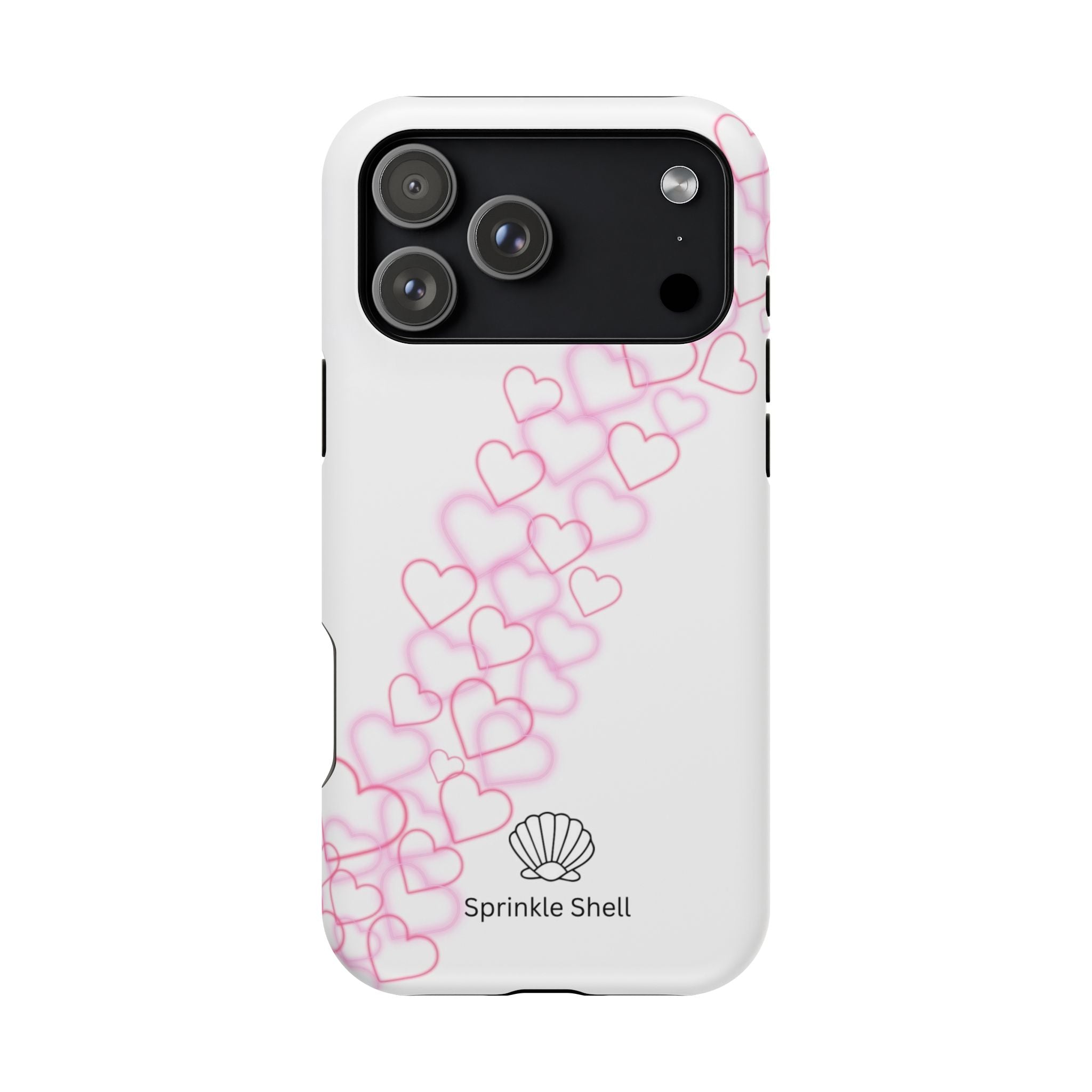 MagSafe pink hearts phone case