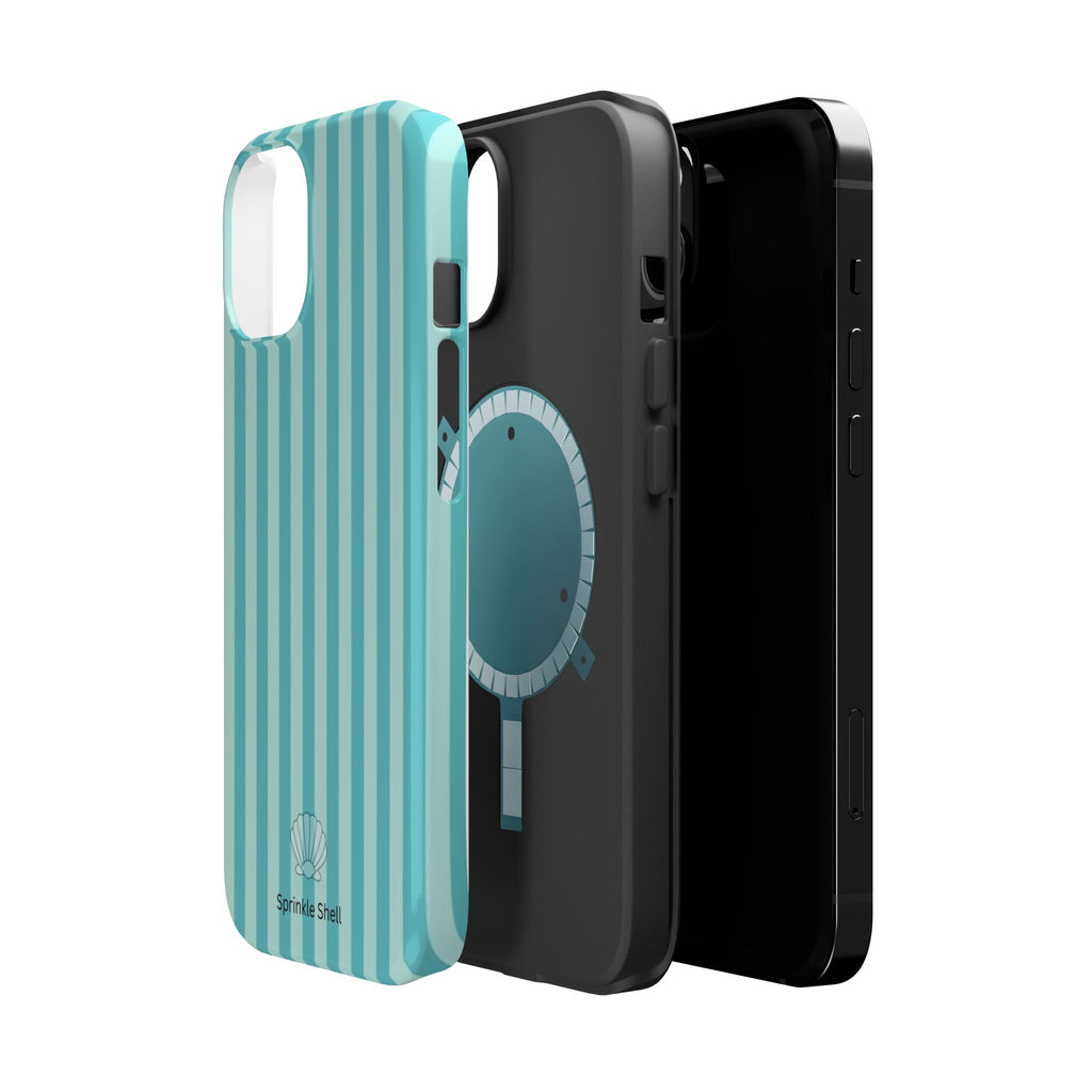 MagSafe teal striped case