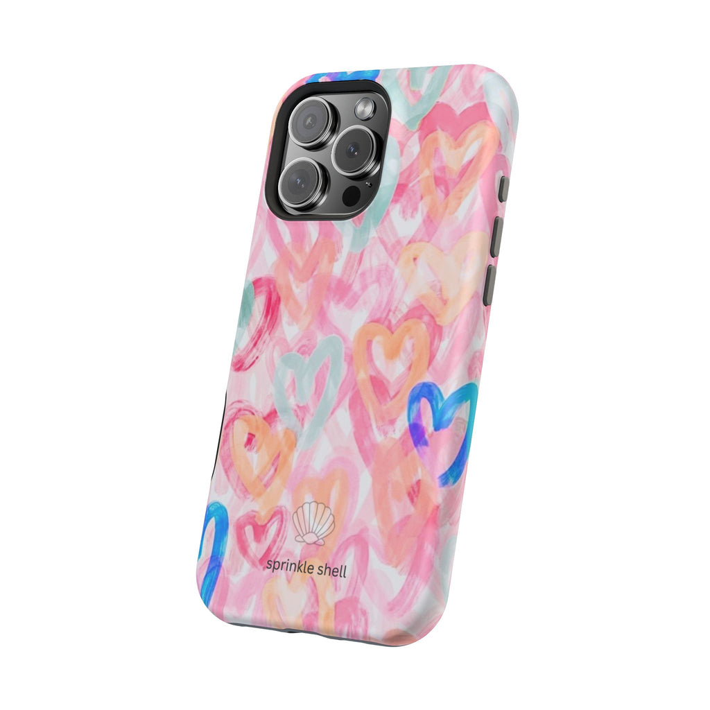 MagSafe rainbow hearts case