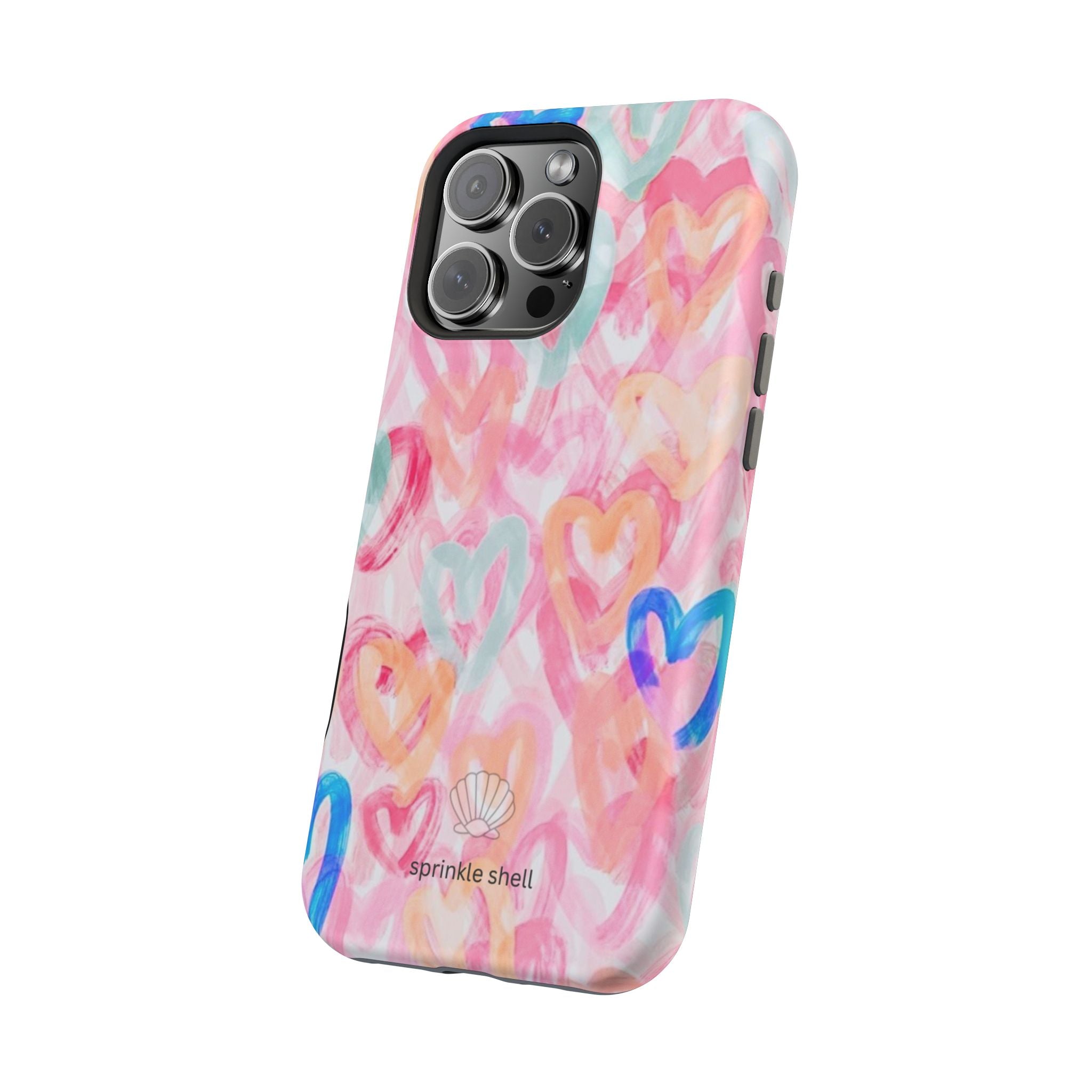 MagSafe rainbow hearts case