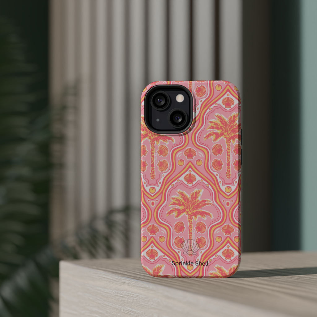 MagSafe pink pink summer palm tree case