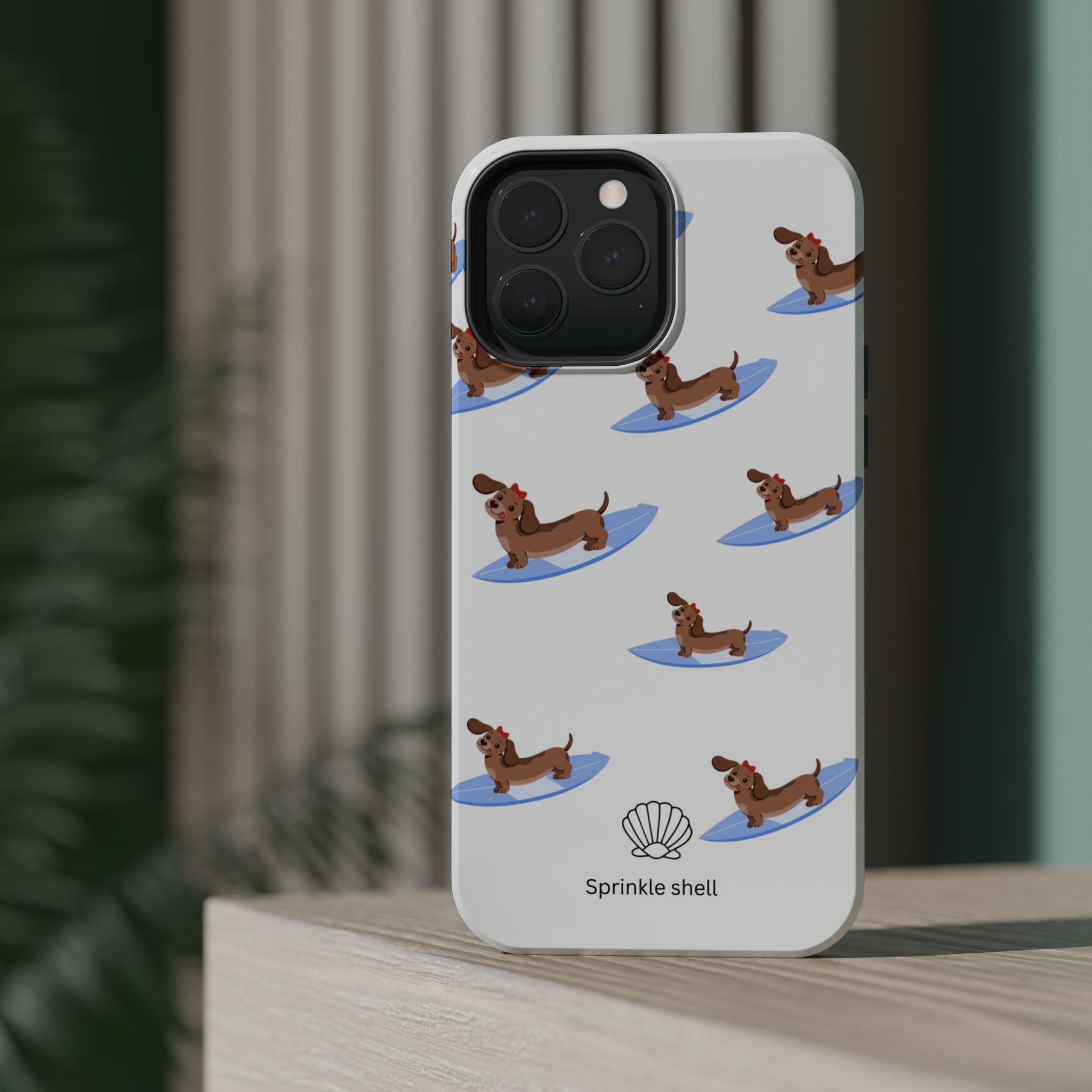 MagSafe surfing dachsund phone case