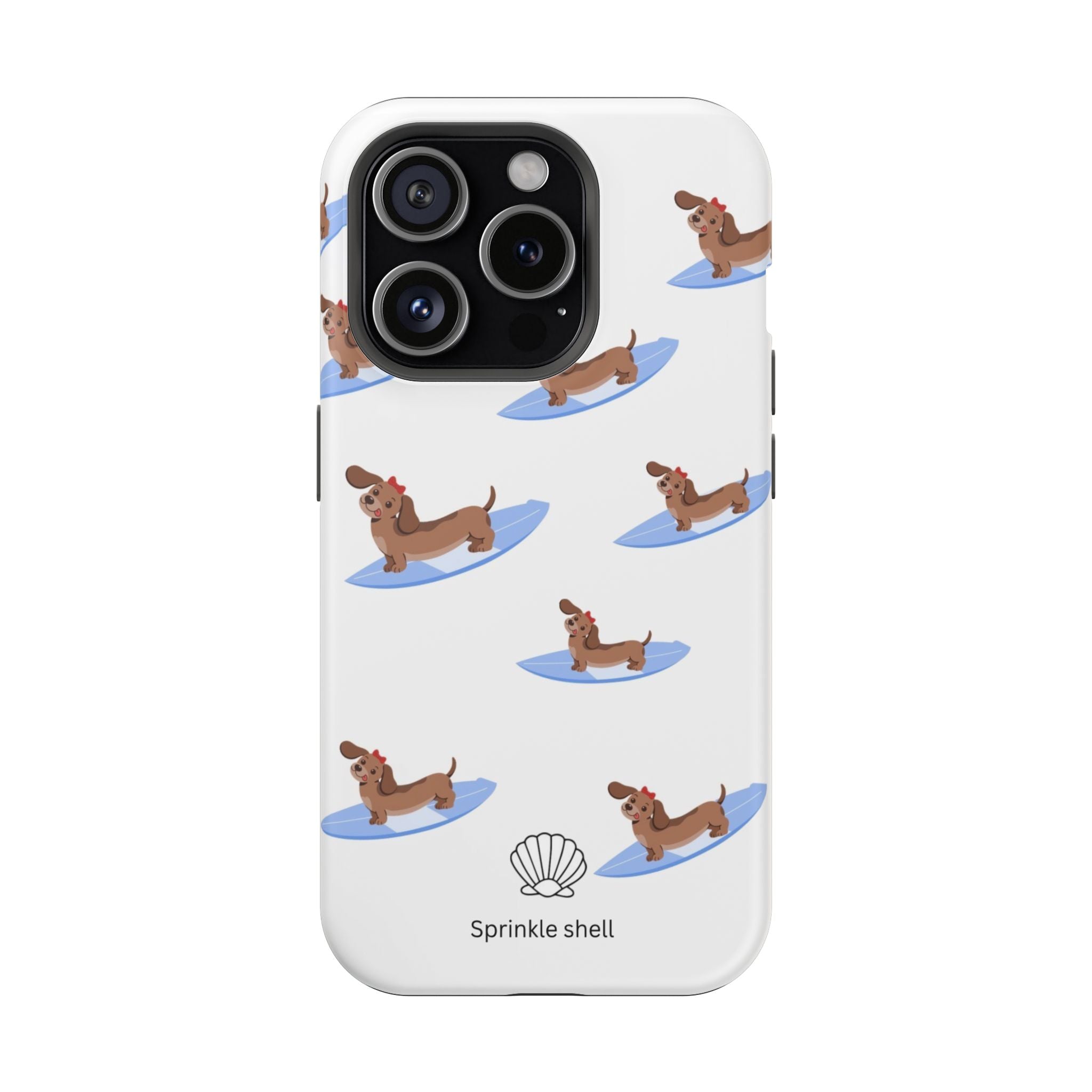 MagSafe surfing dachsund phone case