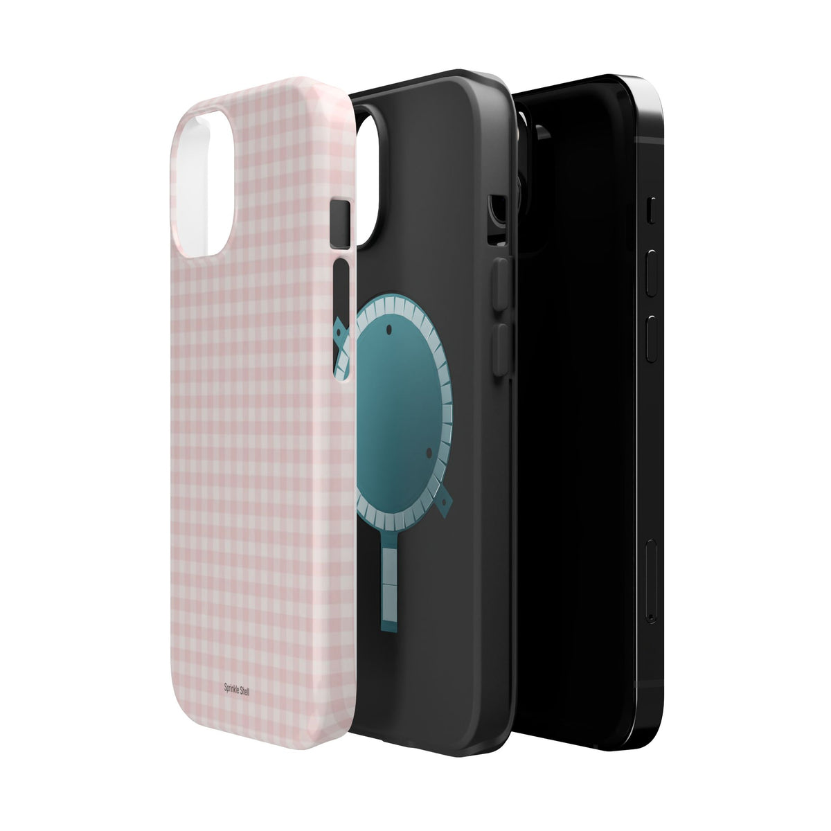 MagSafe light pink plaid case