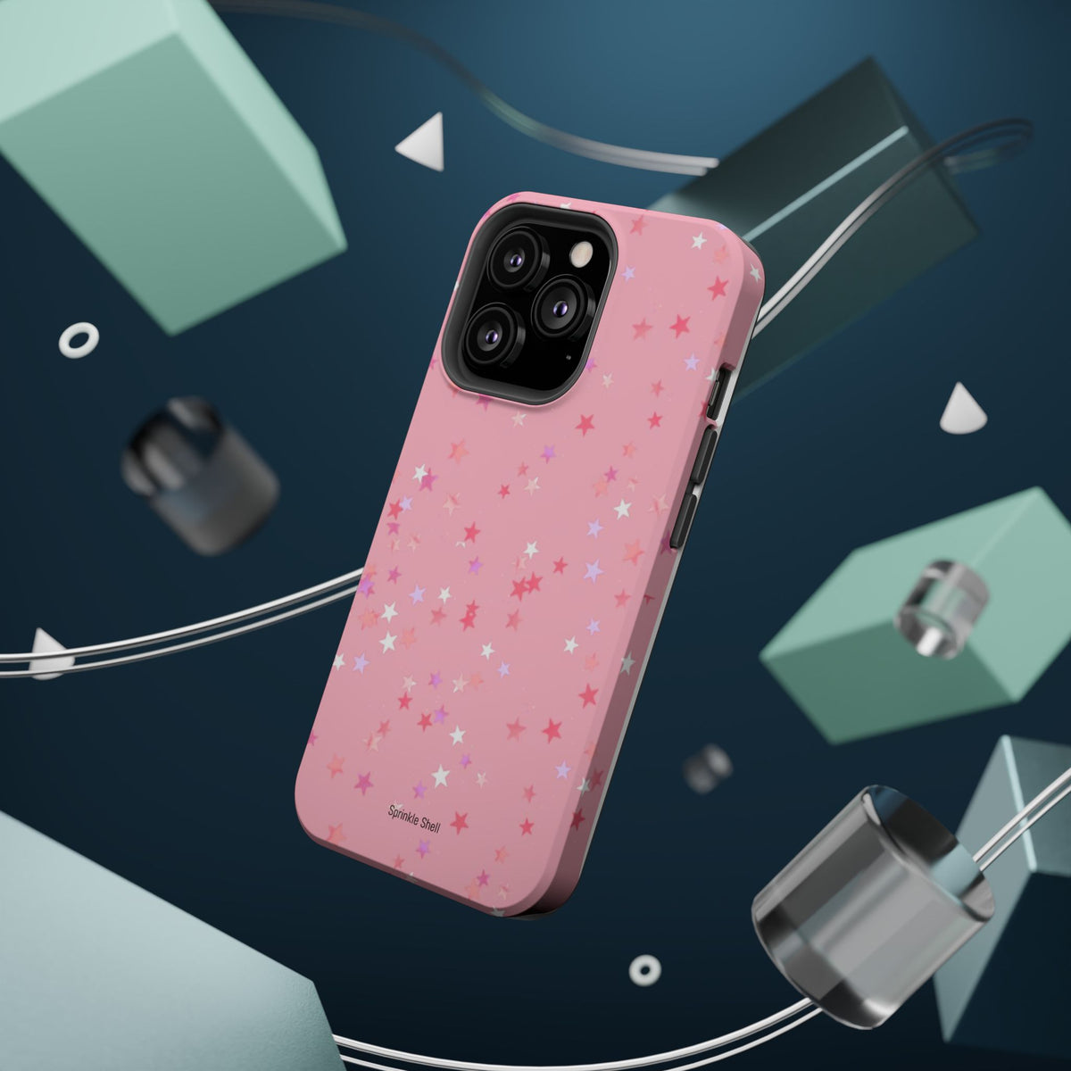 MagSafe pink multicolor stars case