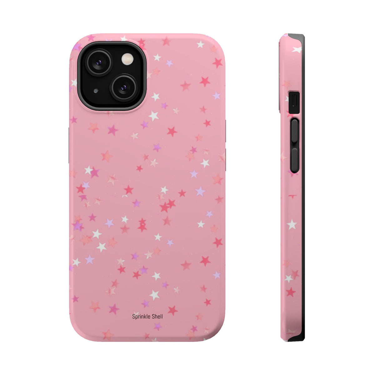 MagSafe pink multicolor stars case